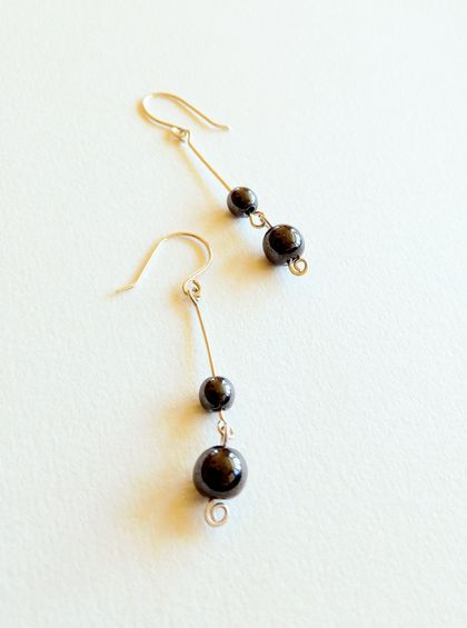 Silver and Haematite Earrings