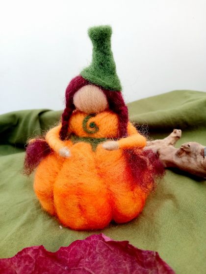 Felted Pumpkin Lady