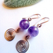 Amethyst and Sterling Silver Spiral Earrings