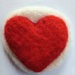 Felted heart brooch