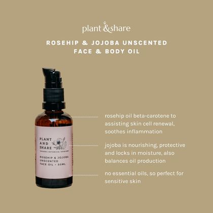 Rosehip & Jojoba Unscented Face & Body Oil 20ml