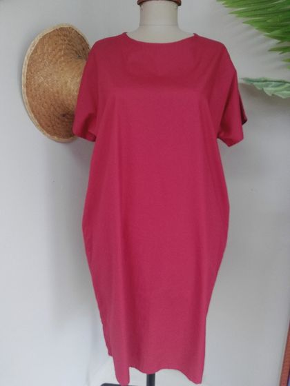 Earth red organic cotton tunic dress S/M