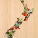 NZ Map Print on Bamboo Veneer