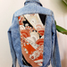 Upcycled Denim jacket with vintage kimono fabrics