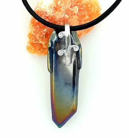 Rainbow Aura Quartz Gemstone Pendant