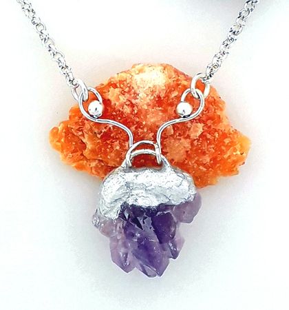 Amethyst Gemstone Silver Pendant