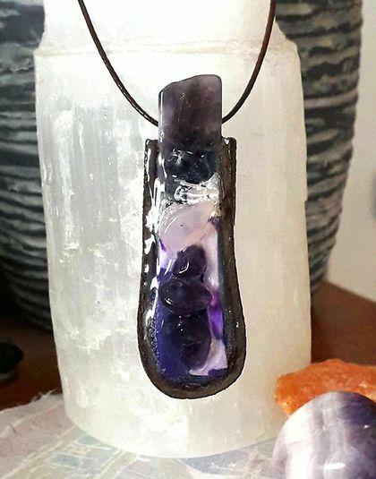 Amethyst Chip Bead Pendant 