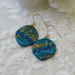 Teal/Blue Embossed Earrings