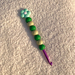 6.5MM GREEN FLOWER BEADED CROCHET HOOK