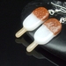 Chocolate coated ice cream drop earrings - fused glass