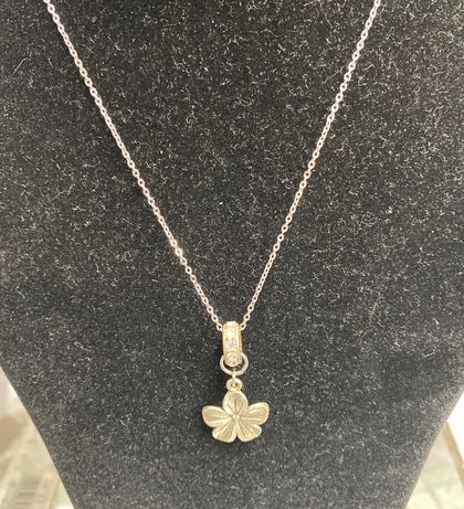 Cute Flower & Diamante Charm Necklace