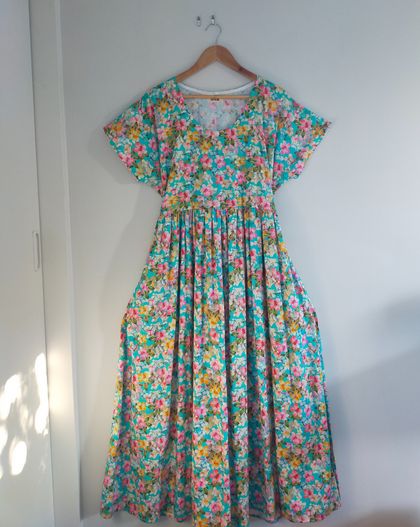 Cotton sateen maxi dress - size L