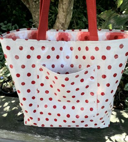Dotty Echo Bloom Oilcloth Tote