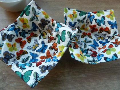 Cotton Bowl Cosies - Painted Garden/Butterflies - Microwave safe