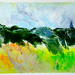 Summer days -  gelli print landscape