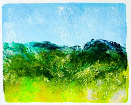 Not a cloud -  gelli print landscape